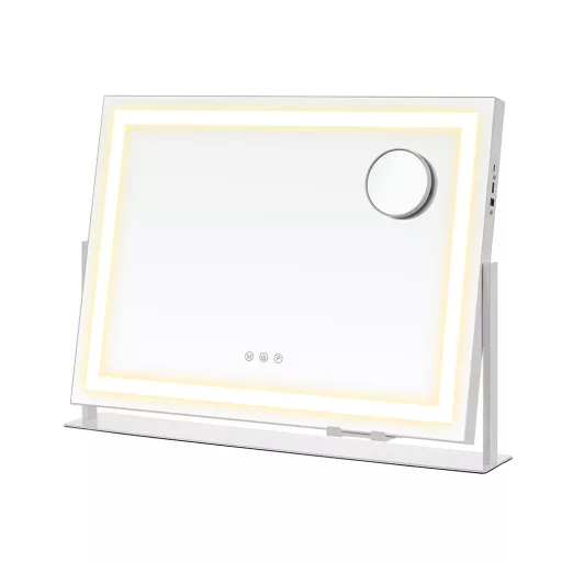 Specchio per Trucco LED con Supporto per Telefono