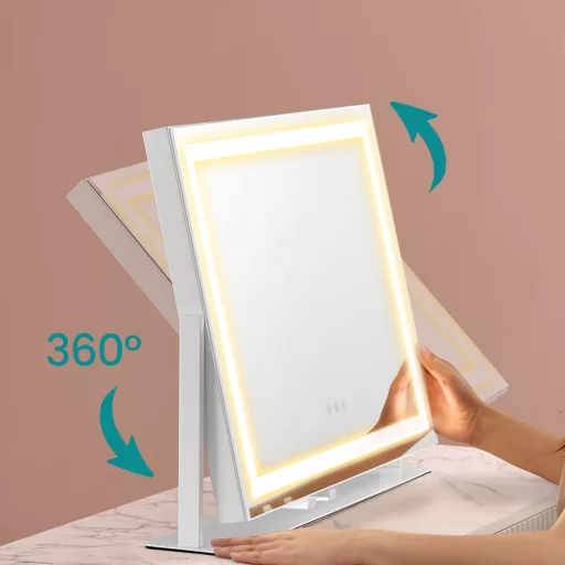 Specchio per Trucco LED con Supporto per Telefono