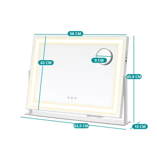 Specchio per Trucco LED con Supporto per Telefono