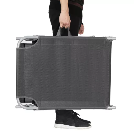 Lettino prendisole con tettuccio, Grigio