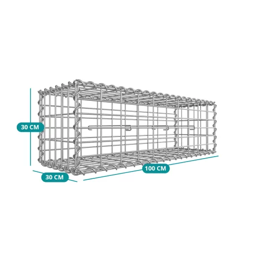 Cesta Gabion in Acciaio 100 x 30 x 30 cm