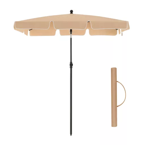 Ombrellone Regolabile con Borsa, 2x1.25m Noce
