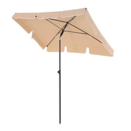 Ombrellone Regolabile con Borsa, 2x1.25m Noce