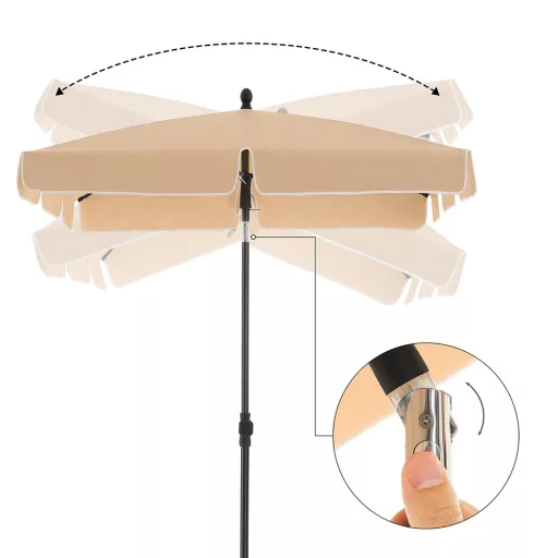 Ombrellone Regolabile con Borsa, 2x1.25m Noce
