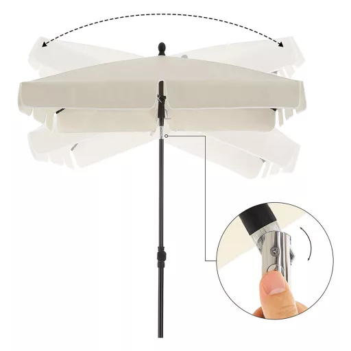 Ombrellone Regolabile con Borsa, 2x1.25m Beige