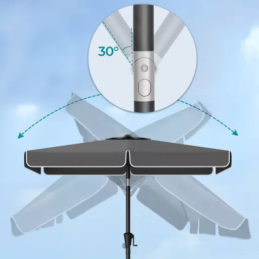 Parasol Regolabile 2x1.5m Grigio