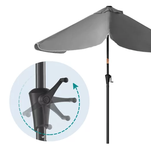 Parasol Regolabile 2x1.5m Grigio