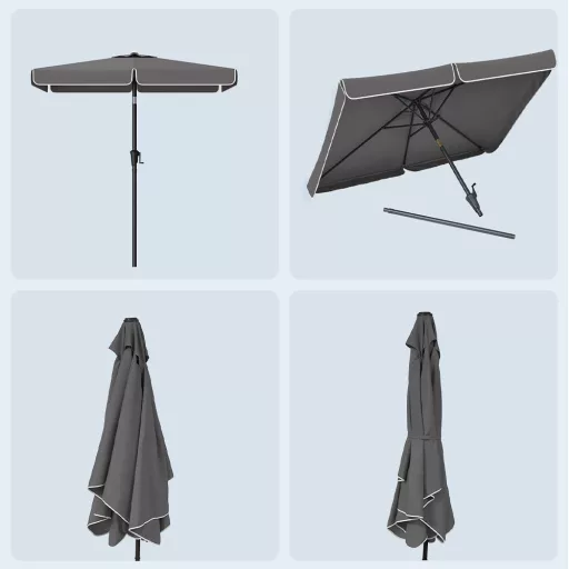 Parasol Regolabile 2x1.5m Grigio