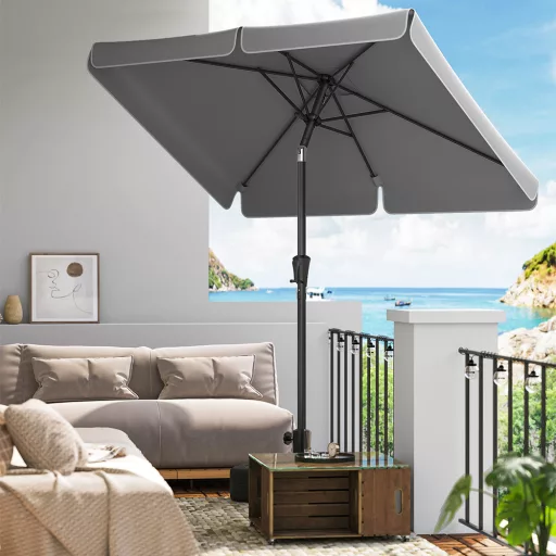Parasol Regolabile 2x1.5m Grigio
