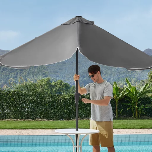 Parasol Regolabile 2x1.5m Grigio