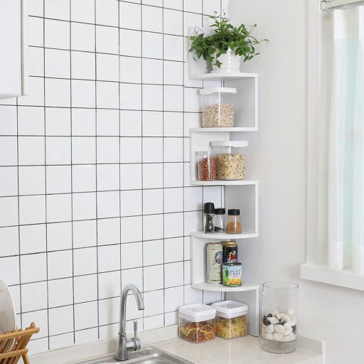 Libreria Angolare Bianca 20x20x126cm