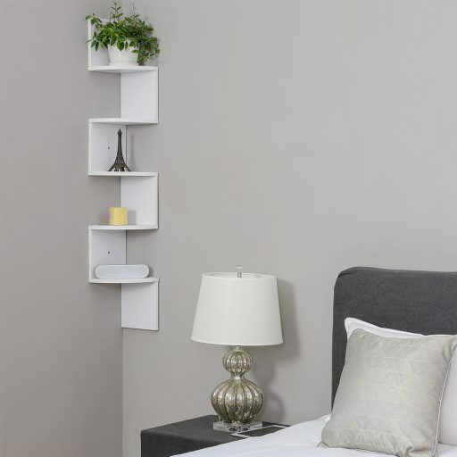 Libreria Angolare Bianca 20x20x126cm