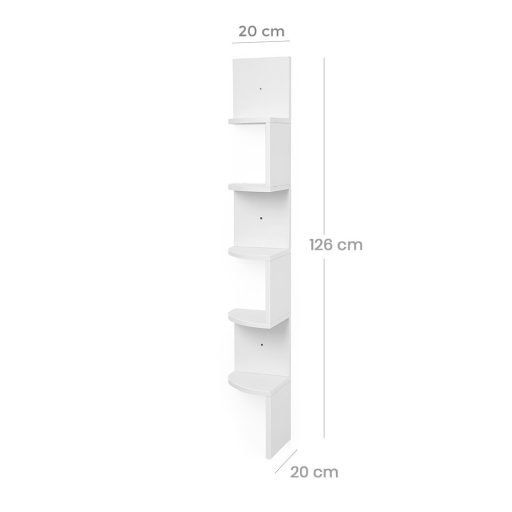 Libreria Angolare Bianca 20x20x126cm