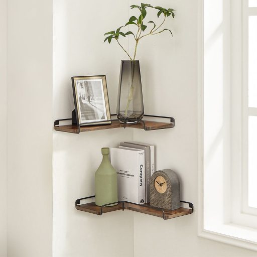 Set di 2 Mensole Angolari a Forma di L