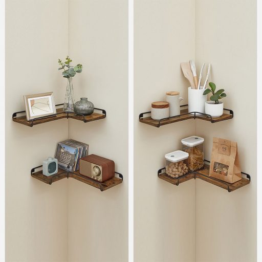 Set di 2 Mensole Angolari a Forma di L