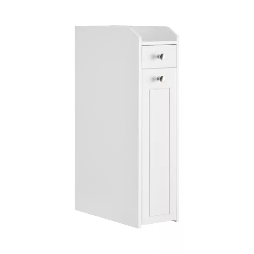 Armadio da bagno stretto - Design in MDF a 4 ripiani con cassetto scorrevole