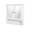 Armadio da bagno bianco a muro con specchi e ripiano regolabile