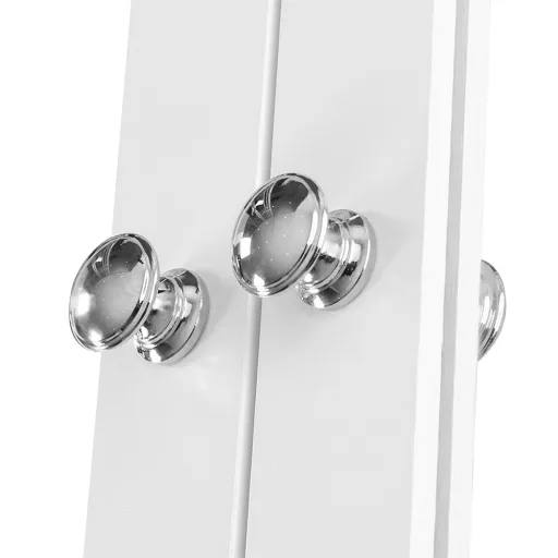 Armadio da bagno bianco a muro con specchi e ripiano regolabile