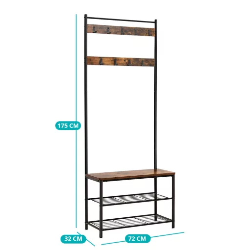 Pannello da ingresso, marrone, 32 × 70 × 175 cm