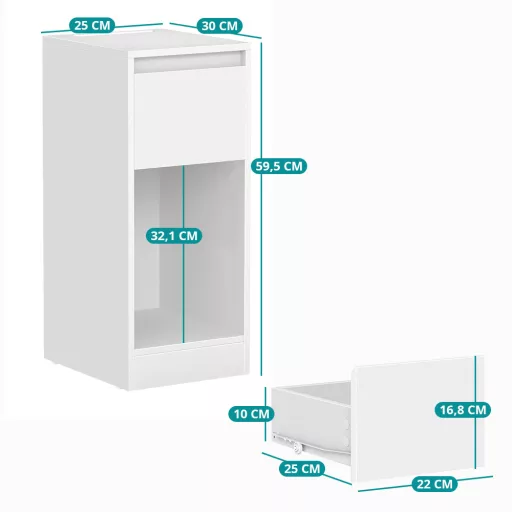 Comodino Stretto 25x30x59.5cm